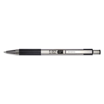 Zebra® F-301 Ballpoint Pen, Retractable, Fine 0.7 Mm, Blue Ink, Stainless Steel-blue Barrel freeshipping - TVN Wholesale